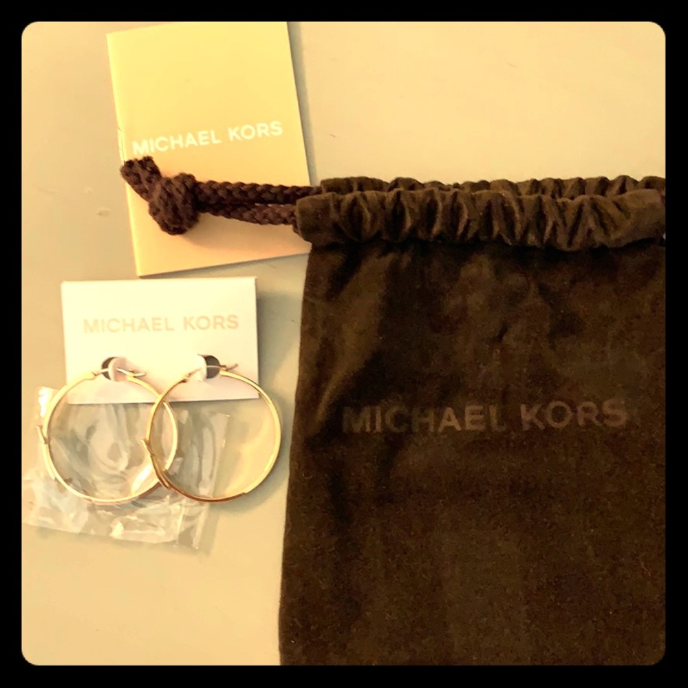 Michael Kors gold buckle earrings